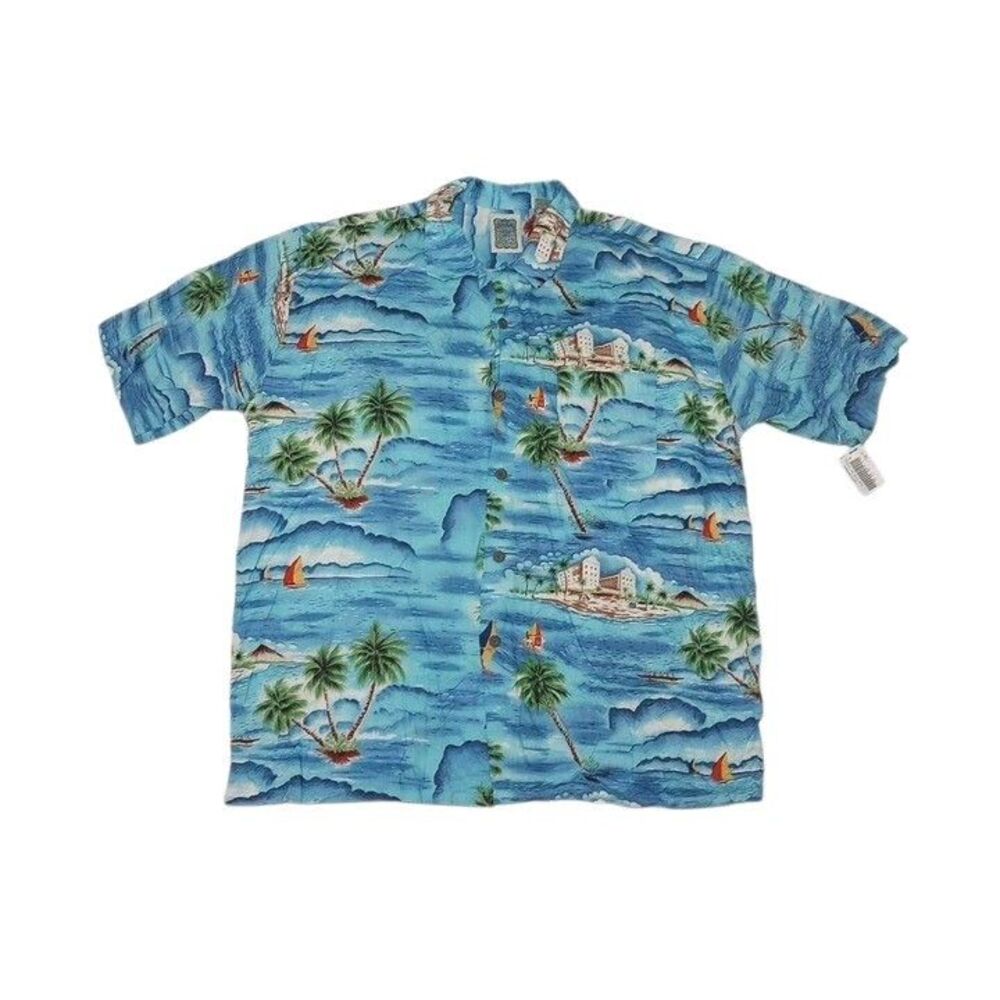 Ocean Current Men's XL Hawaiian Shirt NEW WITH TAGS Blue Button Up Sears